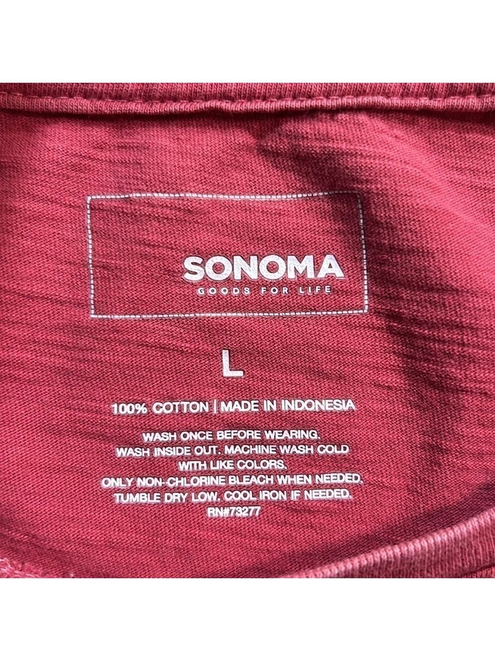 Sonoma Faded Red Pocket T-Shirt Size Large - Picture 4 of 4